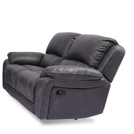 Casual Reclining Loveseat with Pillow Arms